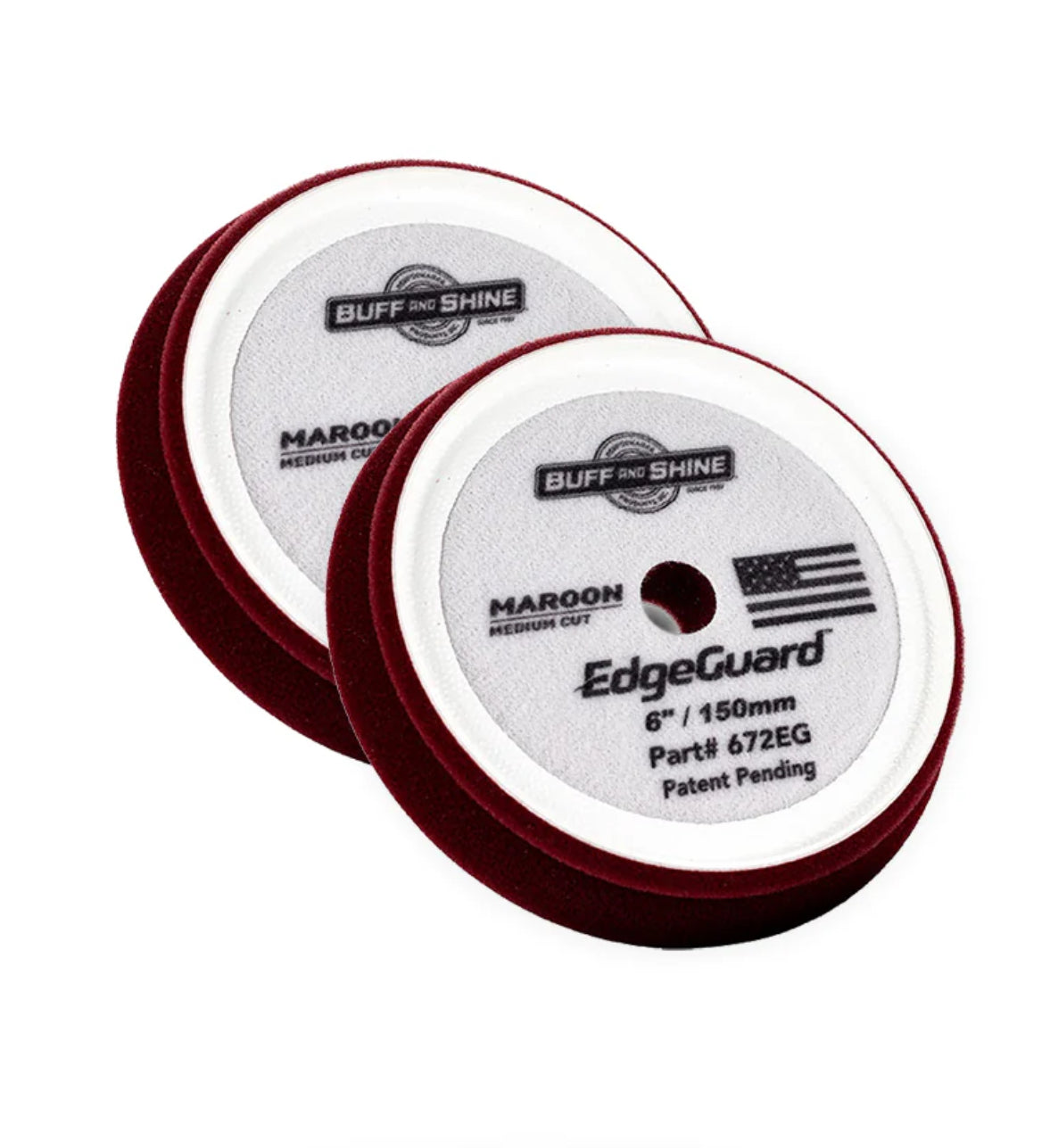 buff and shine edge guard buffing pads - Maroon Medium cut