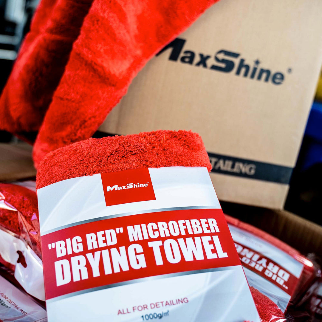 MaxShine Drying Microfiber Towel | 1000GSM Big Red